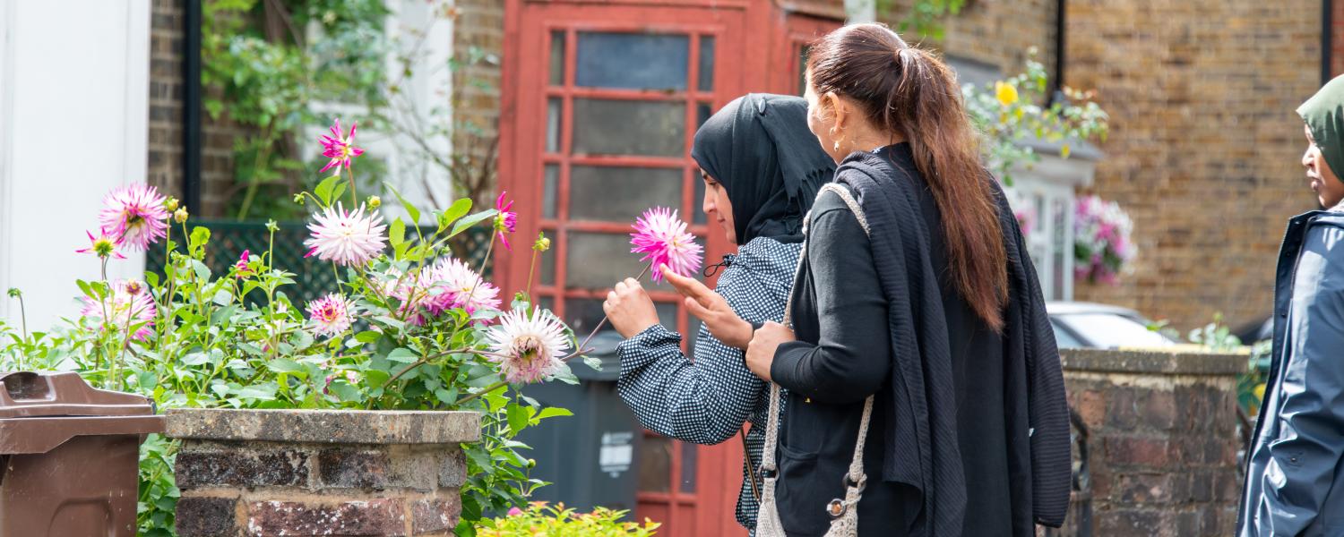 Sixth formers outside